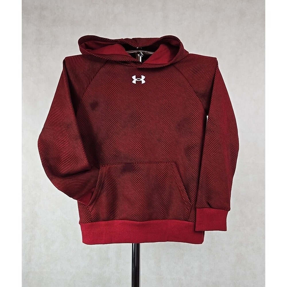 Under Armour Hoodie Boys Size Medium Pullover Hooded Sweatshirt Logo‎ Red NWT
